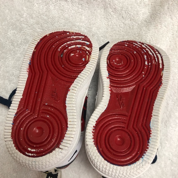 Nike air force 1 baby sneakers white and red Size 4c - Picture 11 of 13